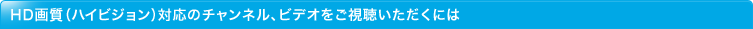 HD�掿�i�n�C�r�W�����j�Ή��̃`�����l���A�r�f�I�����������������ɂ�