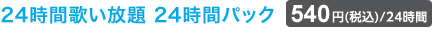 24時間歌い放題 24時間パック 525円(税込)/24時間