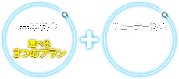基本料金:選べる3つのプラン + チューナー料金:レンタルまたは購入