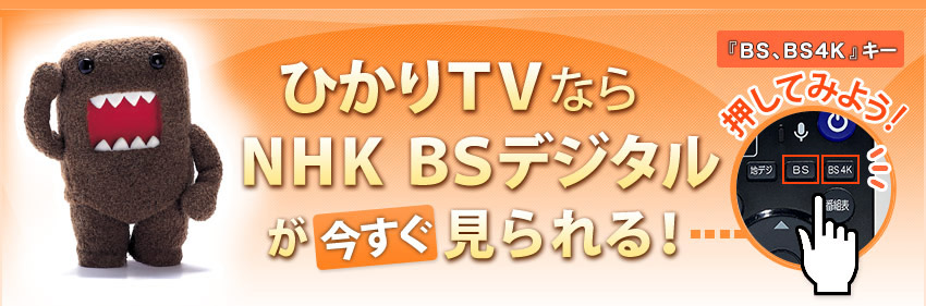 ひかりｔｖならnhk Bsデジタルが今すぐ見られる 特集 ひかりｔｖ