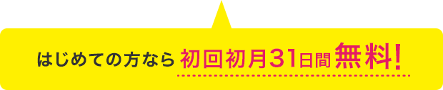 はじめての方なら初回初月31日間無料！